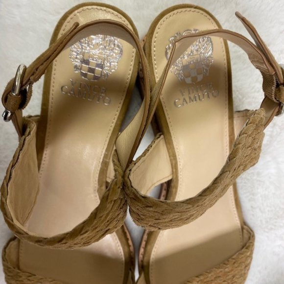LIKE NEW Vince Camuto "Raner" Demi Wedge‎ Tipsy Taupe Sandals, size 11 - Picture 12 of 13